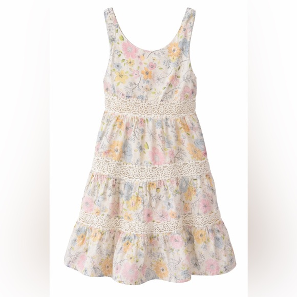 Tommy Bahama Other - Tommy Bahama Girls Floral Tiered Dress Size 2T Crochet Lace Summer Sundress